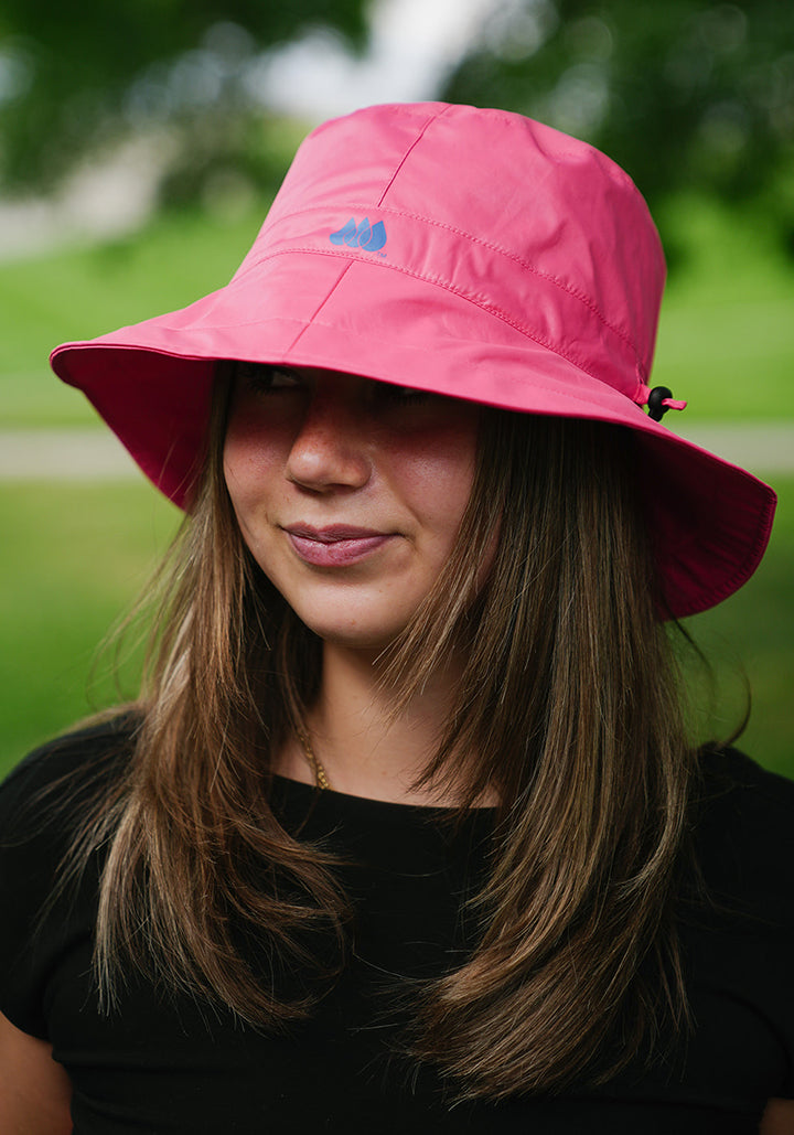 Pink RAINCAP | Women's Bucket Hat - fashionable and practical rain gear by RAINRAPS