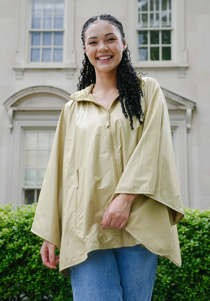 Olive Gold  SPORTYRAP | Woman's Rain Jacket - fashionable and practical rain gear by RAINRAPS