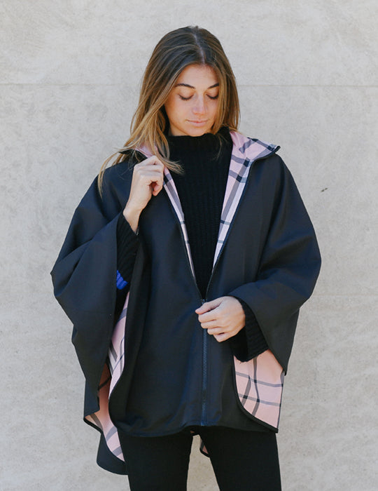 Black & Pink Plaid SPORTYRAP - fashionable and practical rain gear by RAINRAPS