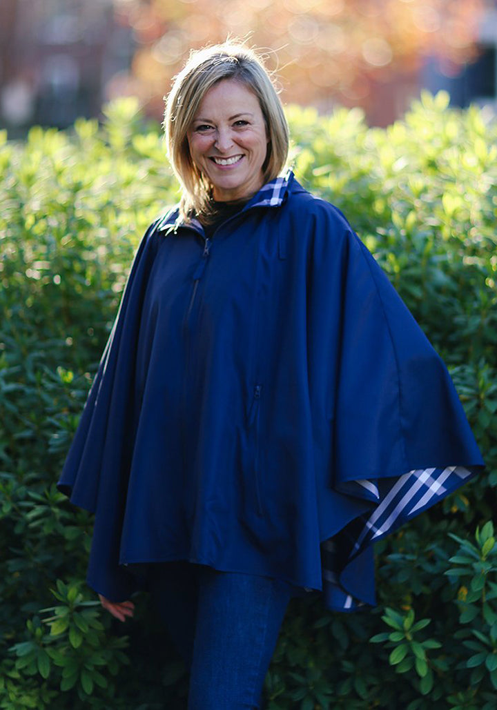Navy & Navy Plaid SPORTYRAP - fashionable and practical rain gear by RAINRAPS