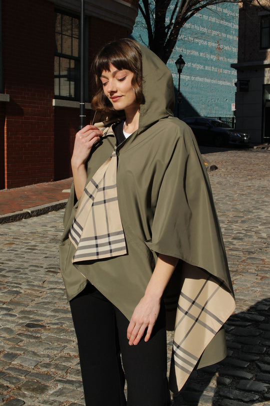 Olive & Plaid RAINRAP | Women's Rain Wrap Jacket - fashionable and practical rain gear by RAINRAPS