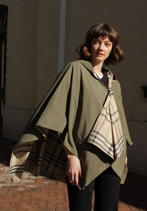 Olive & Plaid RAINRAP | Women's Rain Wrap Jacket - fashionable and practical rain gear by RAINRAPS