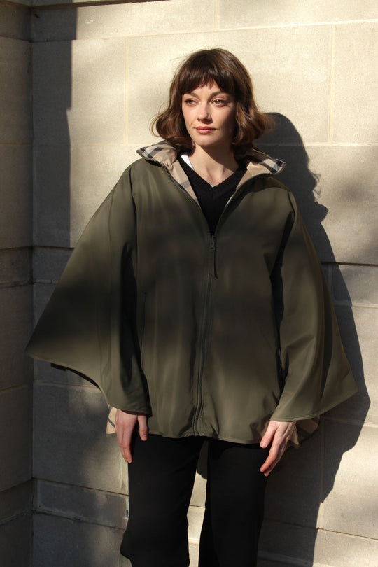 Olive & Plaid SPORTYRAP | Woman's Rain Jacket - fashionable and practical rain gear by RAINRAPS