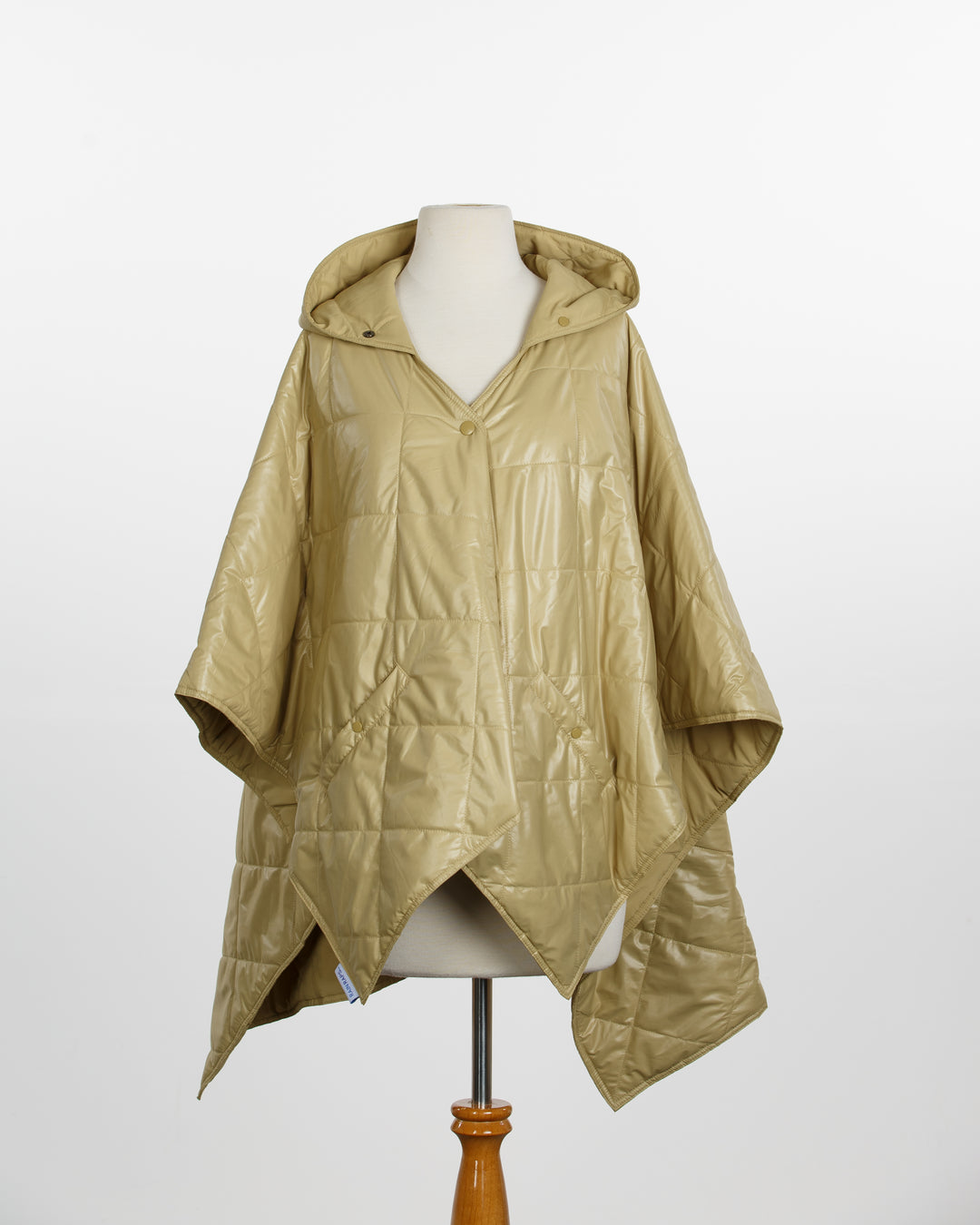 Shiny Olive Gold PUFFERRAP | Women's Rain Poncho