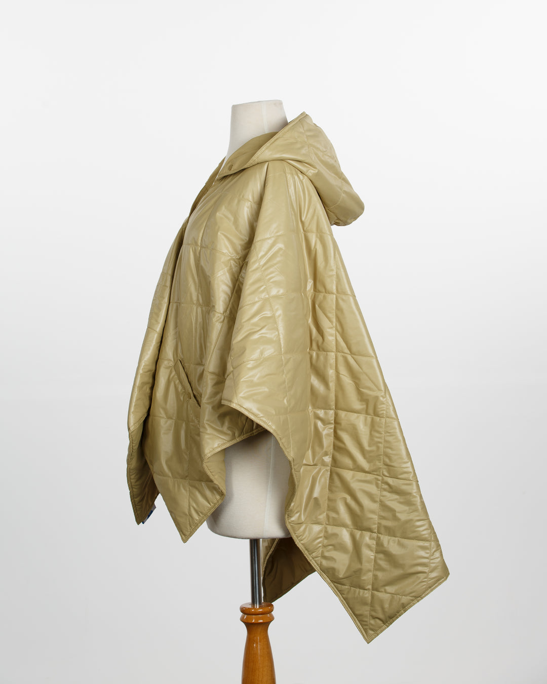 Shiny Olive Gold PUFFERRAP | Women's Rain Poncho