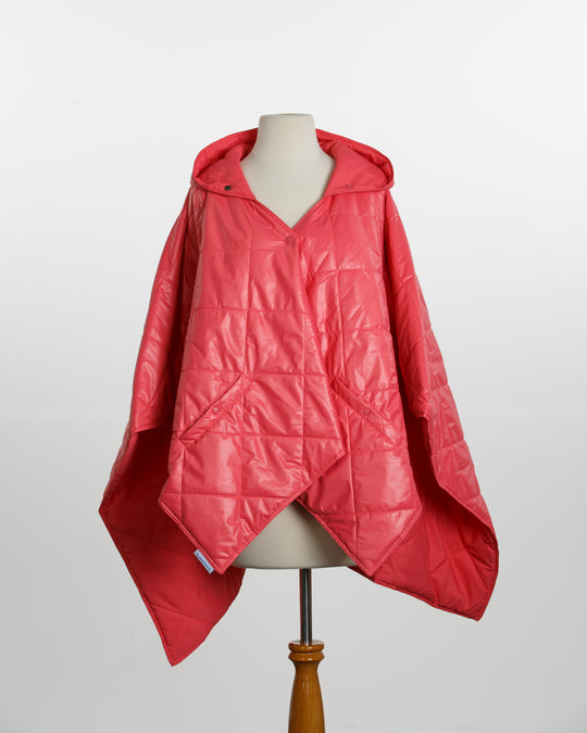 Shiny Pink PUFFERRAP | Women's Rain Poncho