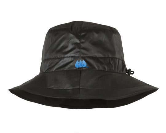 Shiny Black & Plaid RAINCAP | Women's Bucket Hat