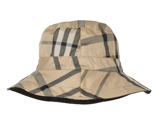 Shiny Black & Plaid RAINCAP | Women's Bucket Hat