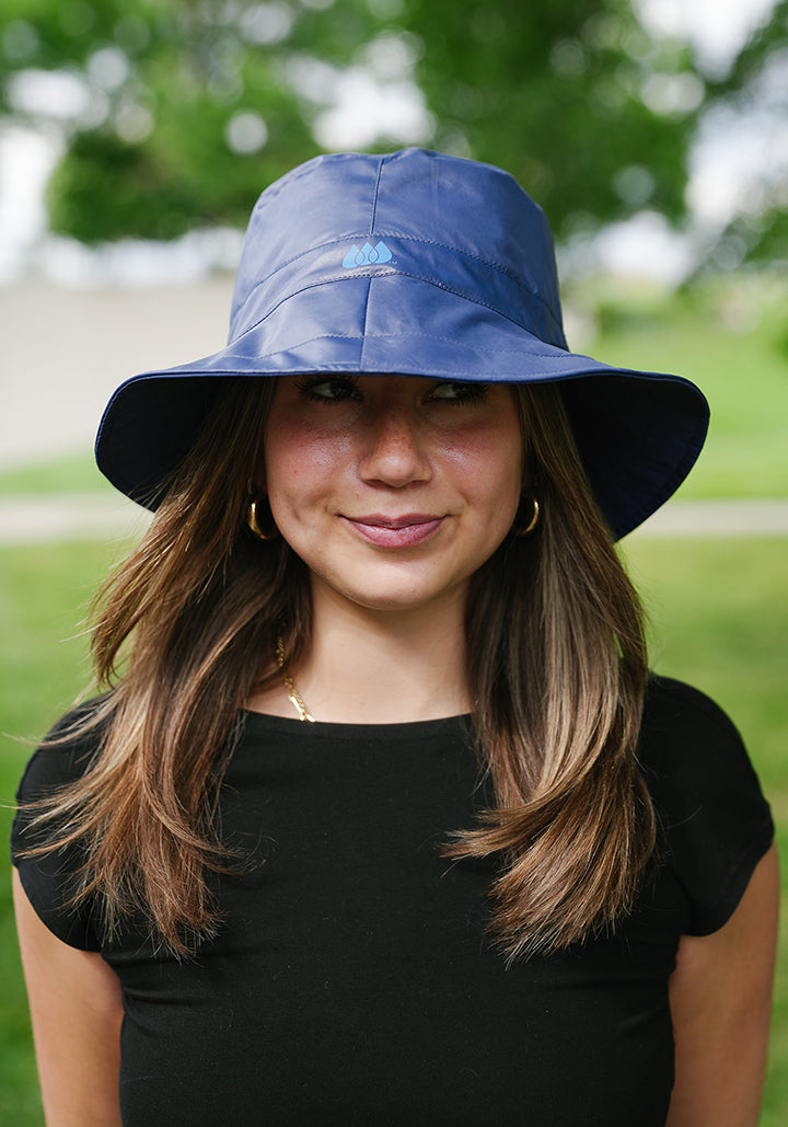 Shiny Navy RAINCAP | Women's Bucket Hat