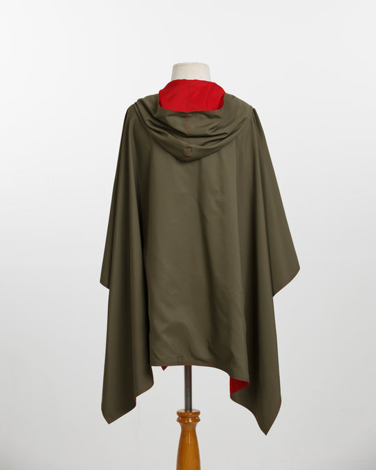 Olive & Red RAINRAP | Women's Rain Wrap Jacket - fashionable and practical rain gear by RAINRAPS
