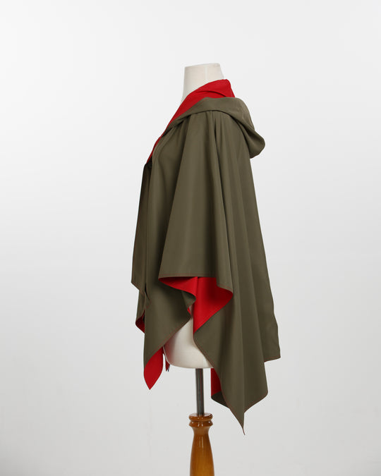 Olive & Red RAINRAP | Women's Rain Wrap Jacket - fashionable and practical rain gear by RAINRAPS