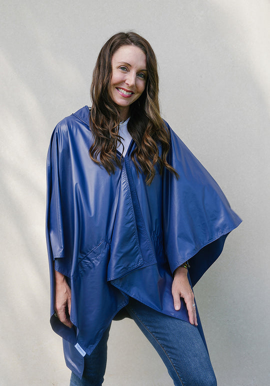 Shiny Navy RAINRAP | Woman's Rain Poncho