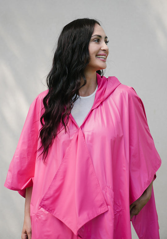 Shiny Pink RAINRAP | Woman's Rain Poncho