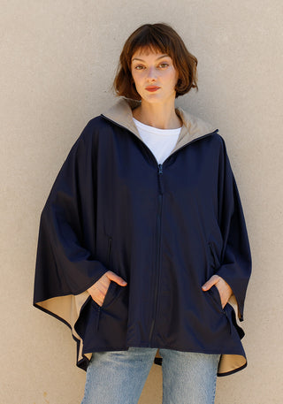 Navy & Camel SPORTYRAP | Woman's Rain Jacket