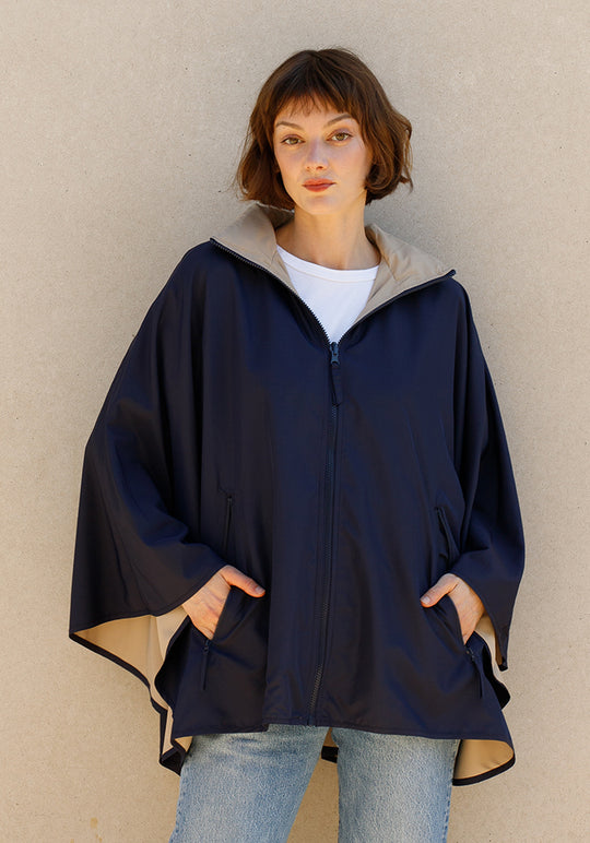 Navy & Camel SPORTYRAP | Woman's Rain Jacket (Pre-Order Shipping July 27)