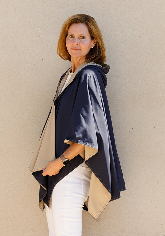 Navy & Camel RAINRAP | Women's Rain Wrap Jacket (Pre-Order Shipping July 27)