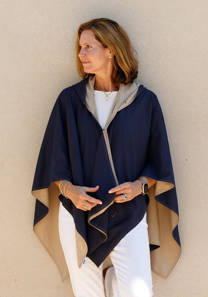 Navy & Camel RAINRAP | Women's Rain Wrap Jacket (Pre-Order Shipping July 27)