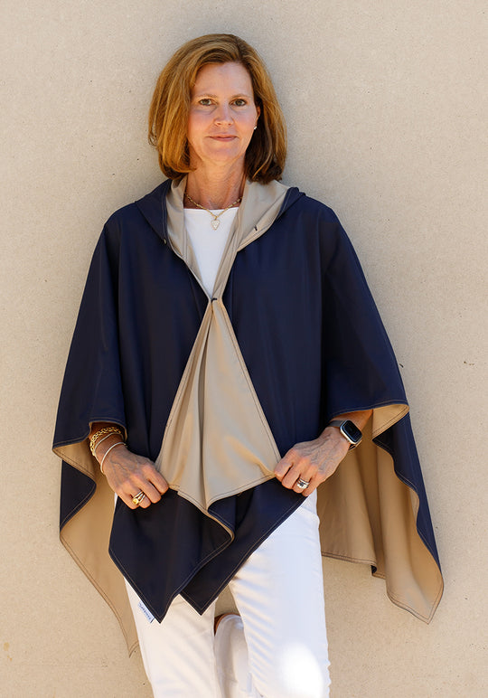 Navy & Camel RAINRAP | Women's Rain Wrap Jacket (Pre-Order Shipping July 27)