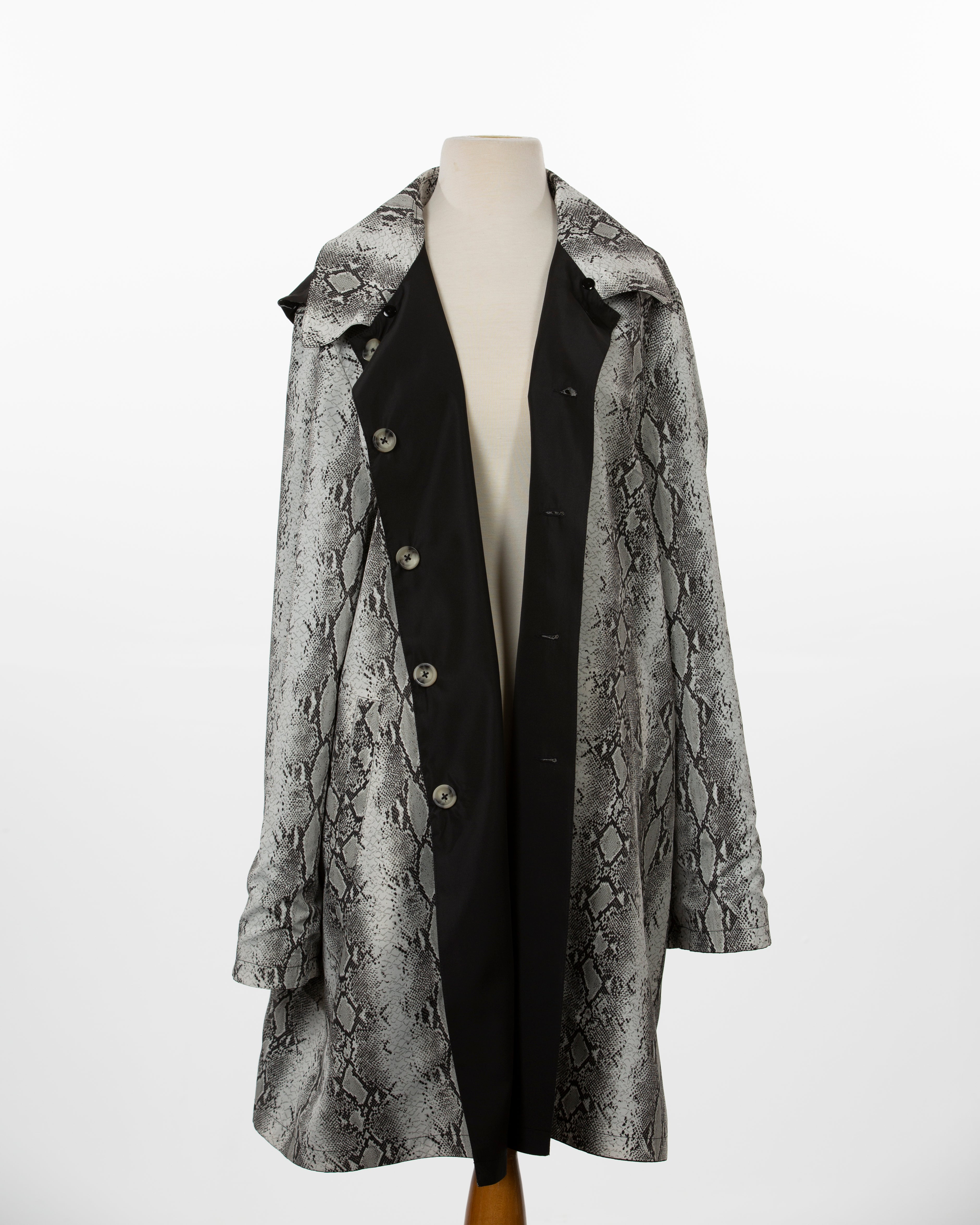Black & Tan Snakeskin RAINTRENCH (with detachable hood