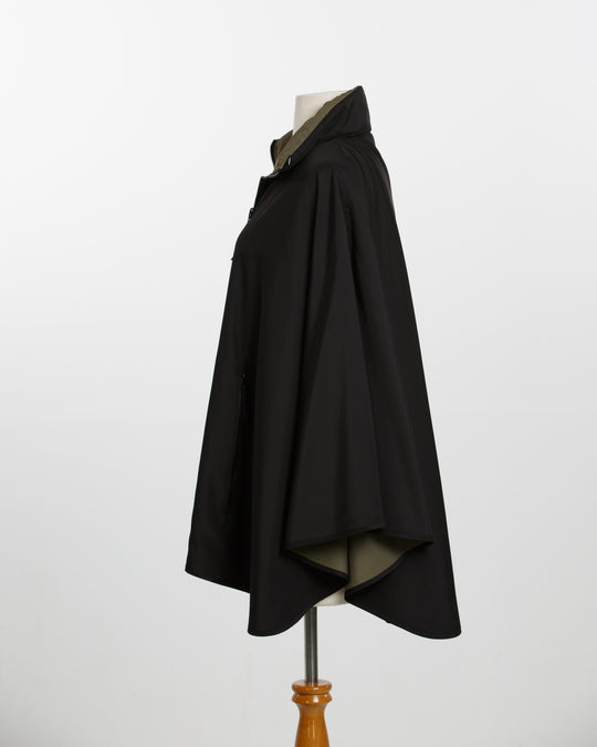 Black & Olive SPORTYRAP | Woman's Rain Jacket - fashionable and practical rain gear by RAINRAPS