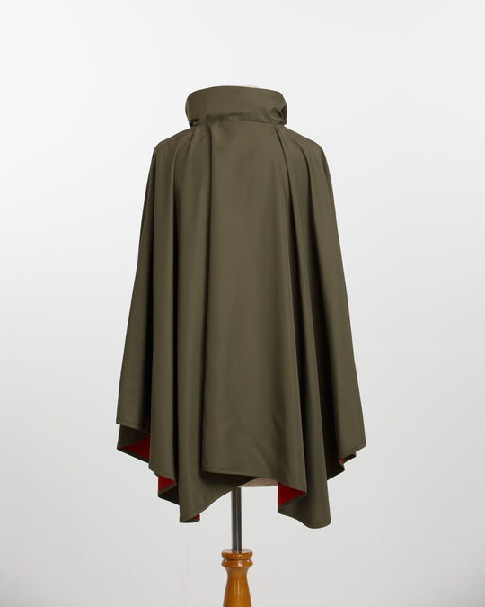 Olive & Red SPORTYRAP | Woman's Rain Jacket - fashionable and practical rain gear by RAINRAPS