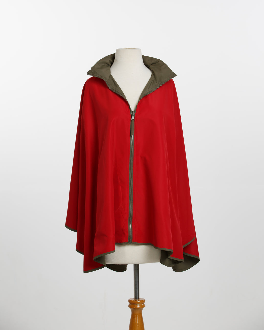 Olive & Red SPORTYRAP | Woman's Rain Jacket - fashionable and practical rain gear by RAINRAPS