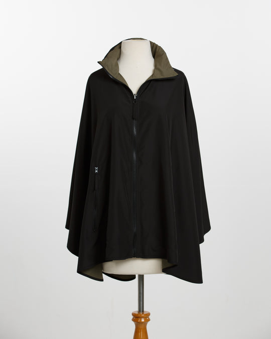 Black & Olive SPORTYRAP | Woman's Rain Jacket - fashionable and practical rain gear by RAINRAPS