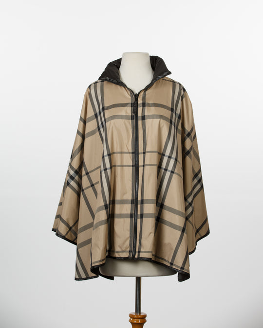 Shiny Black & Plaid SPORTYRAP | Sport Poncho