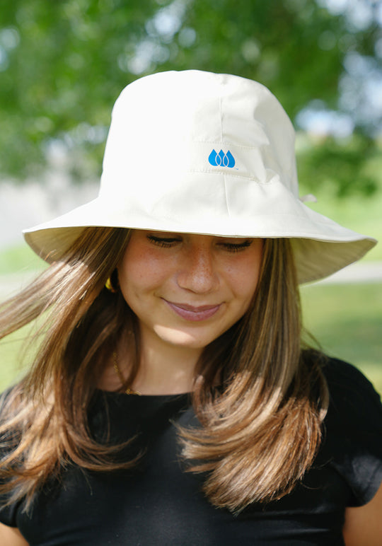 Shiny Ivory RAINCAP | Women's Bucket Hat