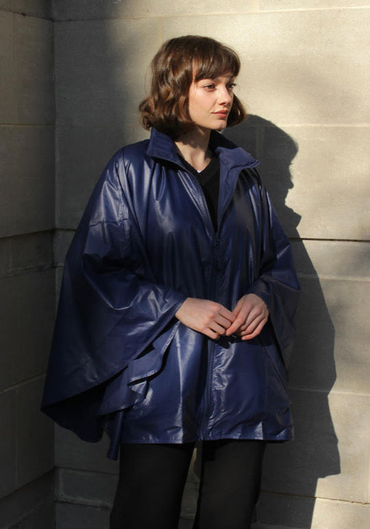 Navy SPORTYRAP | Woman's Rain Jacket - fashionable and practical rain gear by RAINRAPS