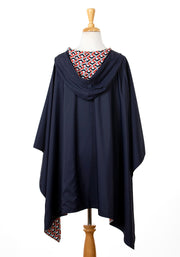 Hooded Navy & Red Diamonds RAINRAP - fashionable and practical rain gear by RAINRAPS