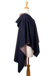 Hooded Navy & Red Diamonds RAINRAP - fashionable and practical rain gear by RAINRAPS