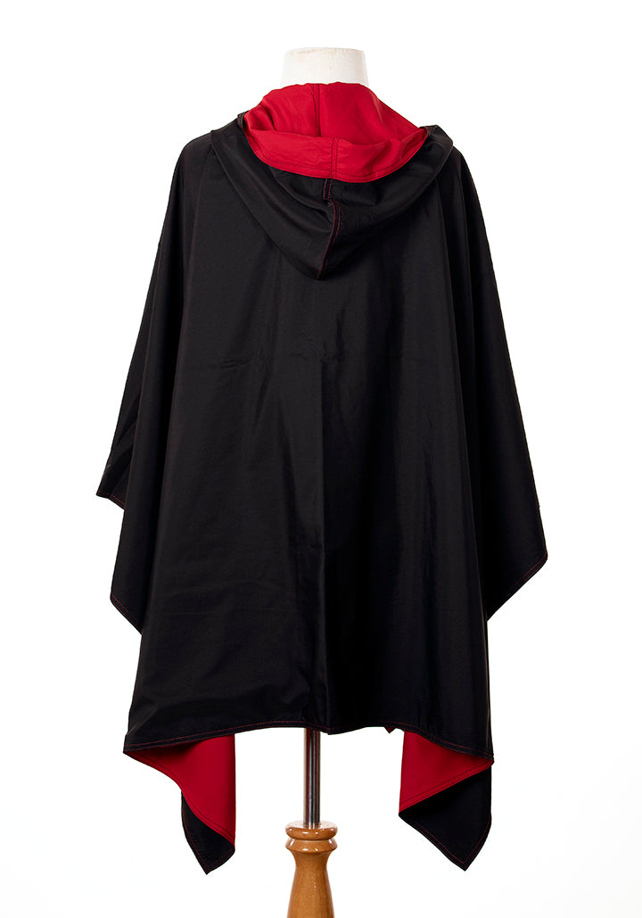 Hooded Black & Red RAINRAP - fashionable and practical rain gear by RAINRAPS