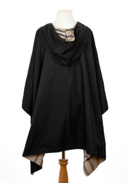 Hooded Black & Plaid RAINRAP - fashionable and practical rain gear by RAINRAPS