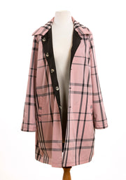 Black & Pink Plaid RAINTRENCH (with detachable hood) - fashionable and practical rain gear by RAINRAPS