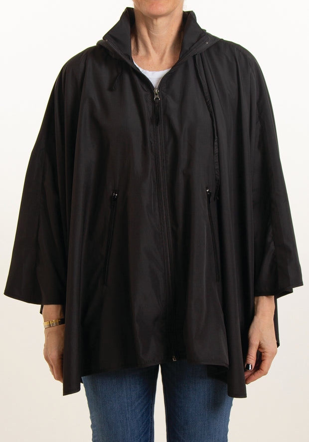 Hooded Black SPORTYRAP - fashionable and practical rain gear by RAINRAPS