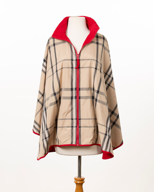 Jester Red & Plaid SPORTYRAP | Sport Poncho - fashionable and practical rain gear by RAINRAPS