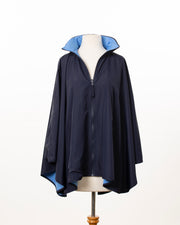 Navy & Periwinkle SPORTYRAP | Sport Poncho - fashionable and practical rain gear by RAINRAPS