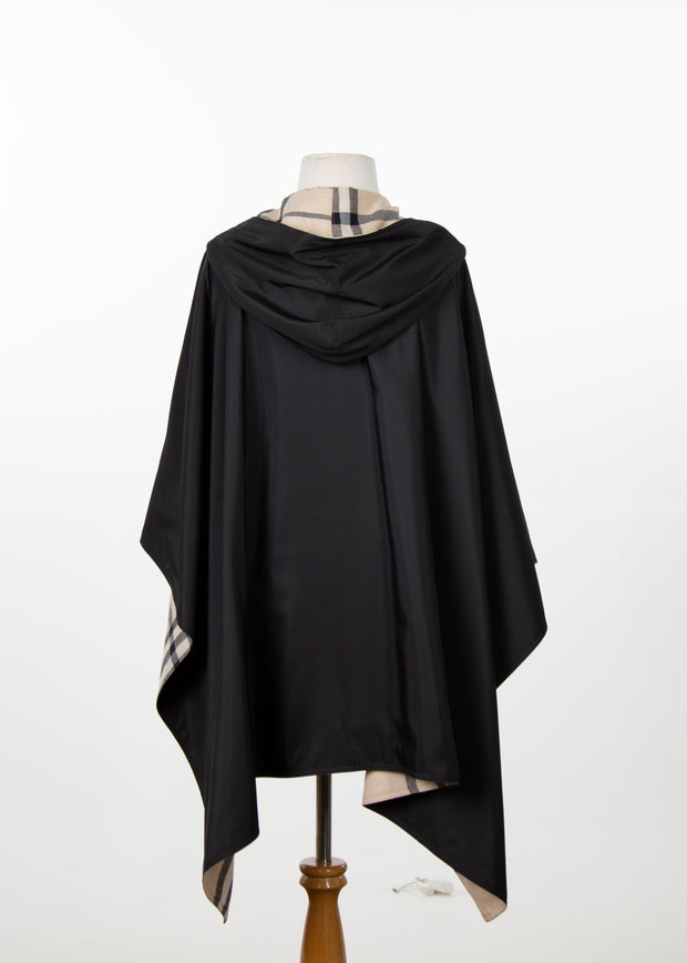 Hooded Black & Plaid WINTERRAP - fashionable and practical rain gear by RAINRAPS