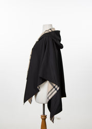 Hooded Black & Plaid WINTERRAP - fashionable and practical rain gear by RAINRAPS
