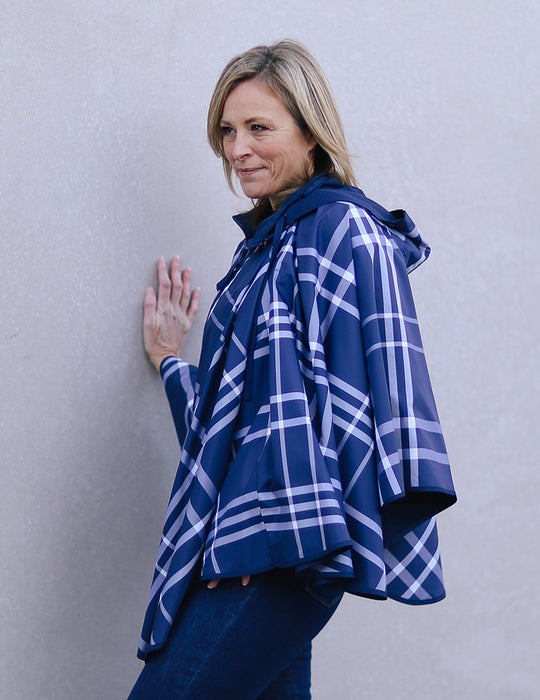 Navy & Navy Plaid SPORTYRAP - fashionable and practical rain gear by RAINRAPS